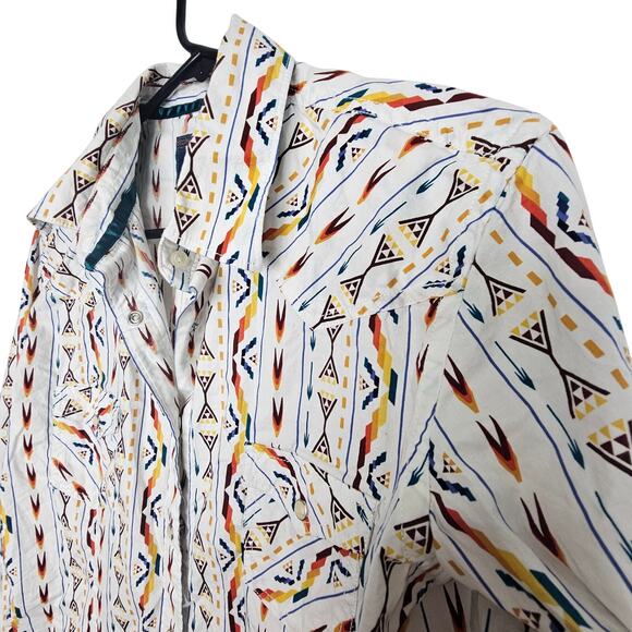 Panhandle Rough Stock Western Shirt Snap Front Southwestern Print Women M - Picture 5 of 7